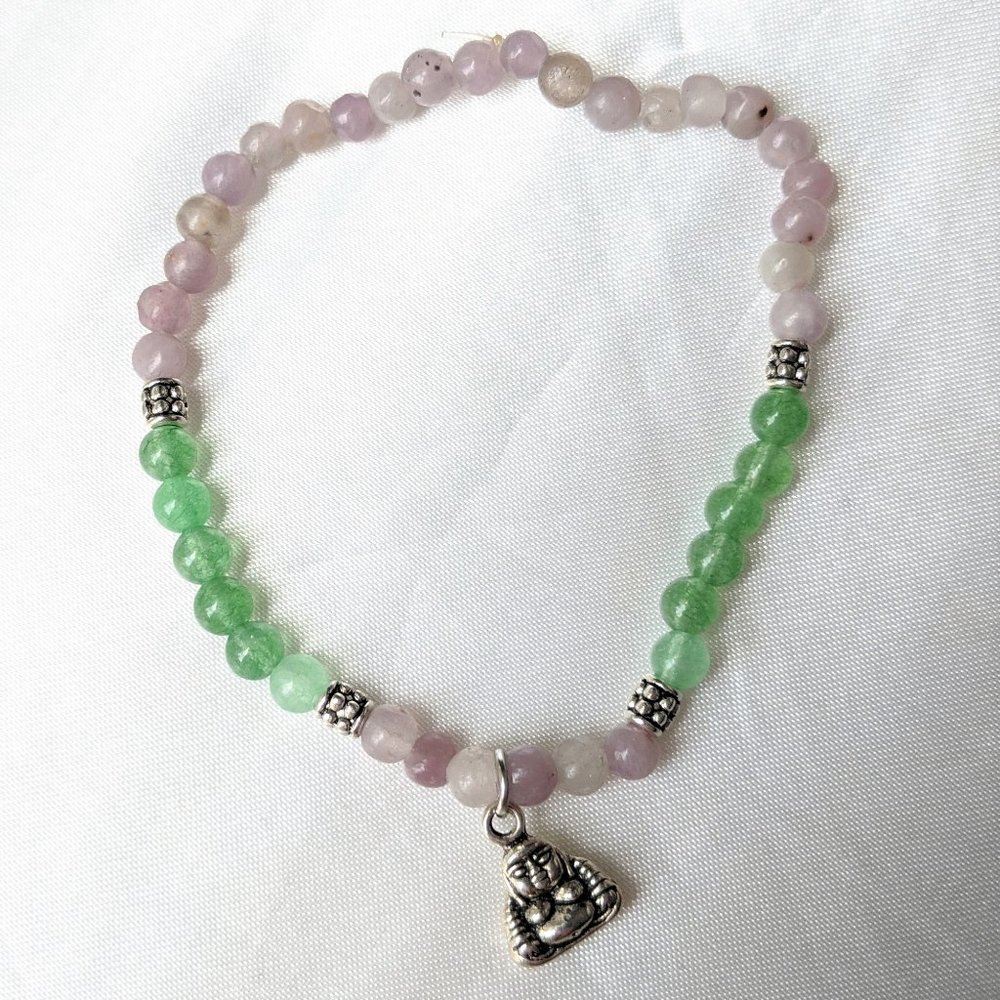 Aventurine + Amethyst Buddha Bracelet